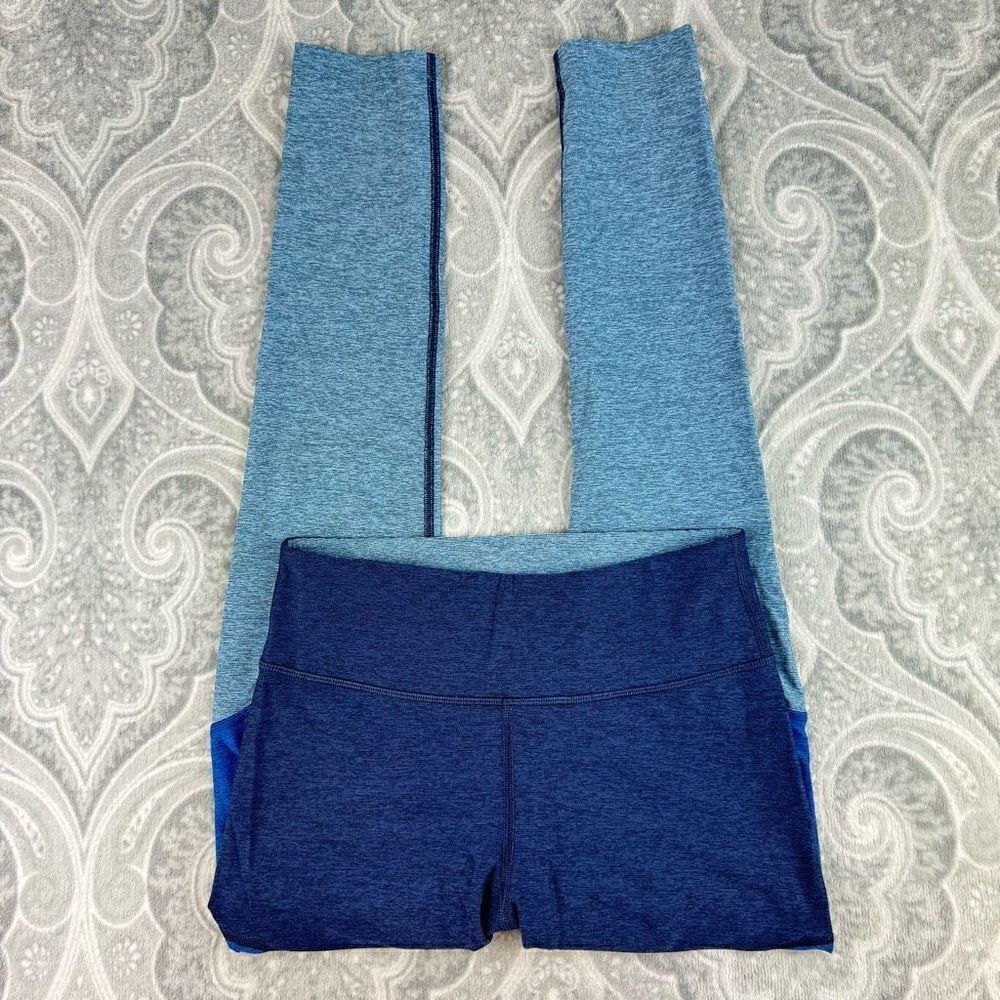 Womens Outdoor Voices Tri Color Blue 7/8 Leggings